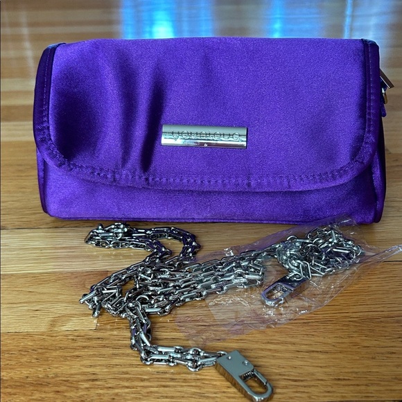 Younique Accessories - Younique Purple Satin Bag with Silver Chain